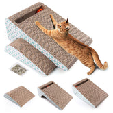 PrimePets cat scratcher cardboard with catnip ball inviting scratching and play