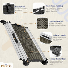 PRIORPET dog ramp supports up to 250lbs for larger dogs