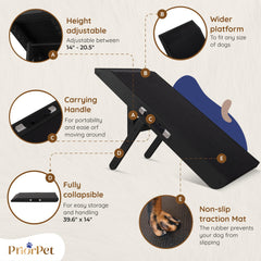 PriorPet dog ramp couch up to 200 lb capacity supports many breeds.