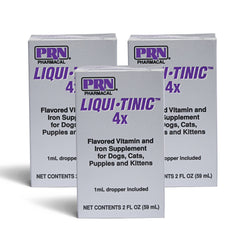 PRN Liqui-Tinic 4X bottle front view confirms iron and B vitamin focus