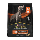 Purina Pro Plan OM Select Blend bag showing weight management formula for dogs