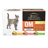 Pro Plan OM Savory Selects wet cat food cans with high-protein, lower-calorie formula for weight management