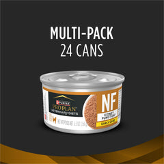 Purina Pro Plan NF pate ingredient detail highlights omega-3 fats and fiber benefits.
