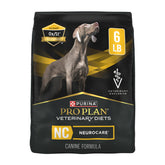 Pro Plan Veterinary Diets Purina NC NeuroCare dog kibble bag front highlights high protein formula for muscle support