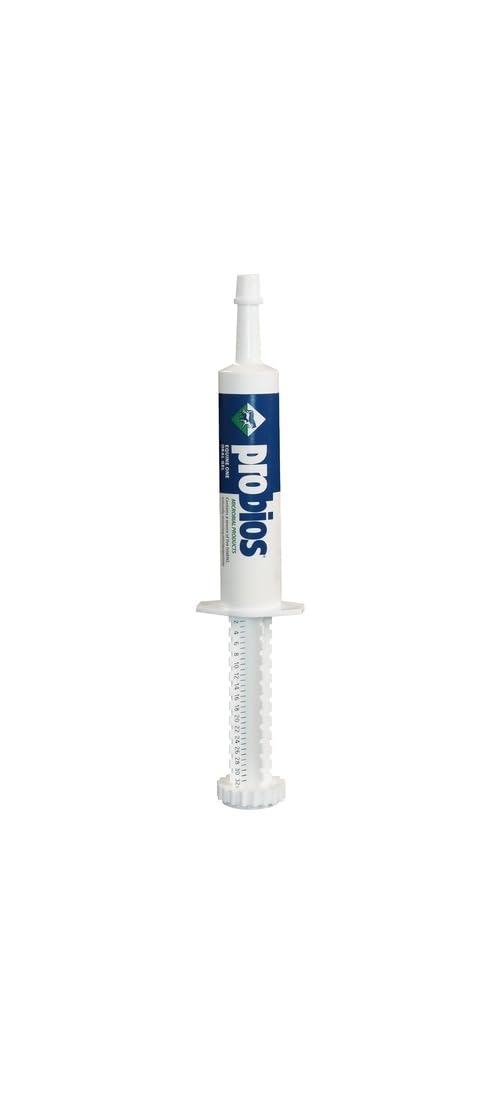 Probios BIOMAC Microbiotic Gel for Horses bottle ready for dosing to support gut balance.