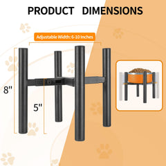 PROERR Lifted Dog Bowl Stand with durable metal construction reduces tipping