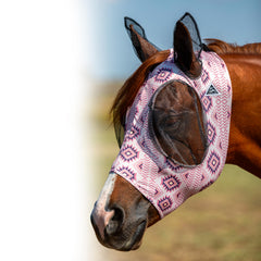 Professional's Choice Comfort-Fit Fly Mask in clay keeps flies away while preserving clear vision