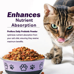 Proflora probiotic powder-dry-wet-food mix blends into cat meals