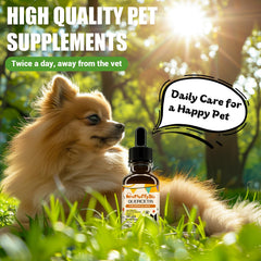 ProFluffyBio allergy-relief drops bottle supports gentle itch management.