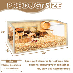 PROLEE hamster cage with acrylic windows for clear observation of pets.