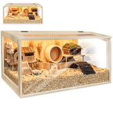 PROLEE hamster cage with chewproof design and open top for easy observation.
