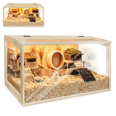 PROLEE hamster cage front view shows spacious burrow-style habitat