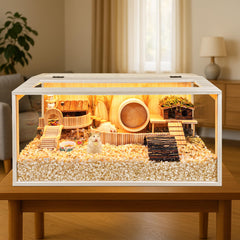 PROLEE hamster cage open-top acrylic for easy access and viewing