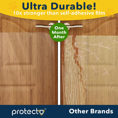 PROTECTO easy-install door protector snaps on without tools for quick protection.