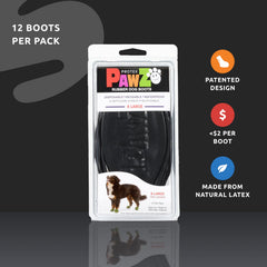 Protex PawZ all-weather dog shoes on wet ground with anti-slip traction