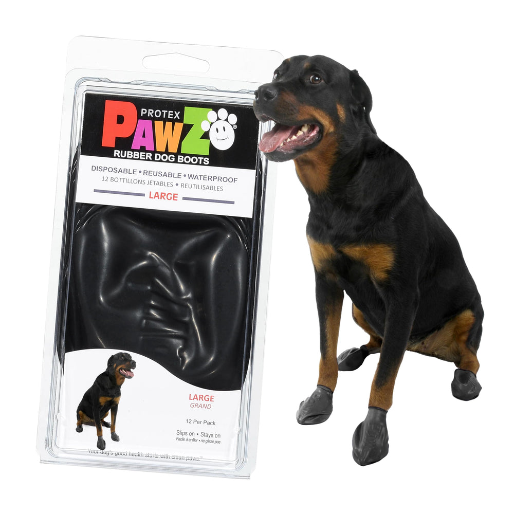 Protex PawZ large pull-on boots safeguard paws with quick on off convenience.