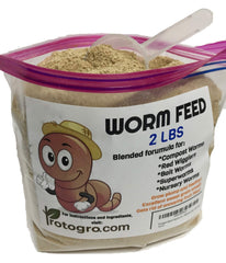 Protogro Nightcrawlers worm food bag closeup supports healthy worm growth.