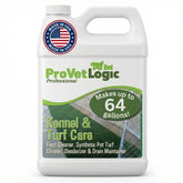 ProVetLogic Kennel & Turf Cleaner bottle enables deep cleaning and odor control on kennel floors and turf.