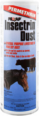 Prozap Insectrin Dust in a 2 lb shaker for on-animal application to control pests.