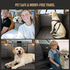 PROZAR seat cover with mesh window and pockets reduces anxiety and keeps toys organized.