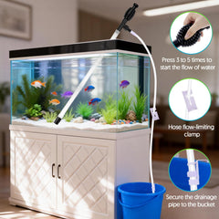 PRSATHM aquarium cleaning kit extension tubes extend reach to every corner.