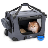 Prutapet large cat carrier front view shows spacious interior for larger pets.