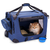 Prutapet large cat carrier front view showing roomy interior for easy movement