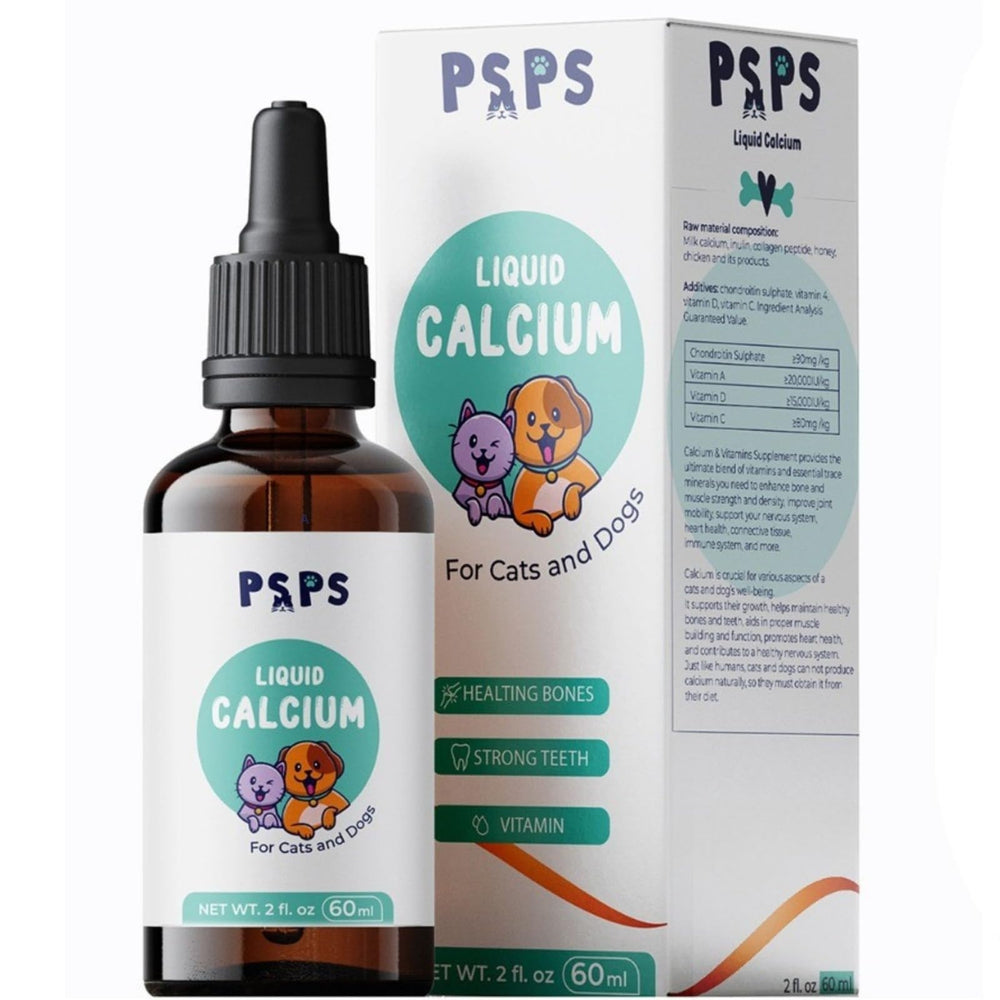 psps Calcium Liquid bottle front showing bone support labeling