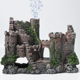 PTFJZ castle bubbler decor top view, adding realism to the tank ambience