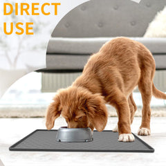 Ptlom Grey Pet Placemat anti-slip highlights stable bowls during feeding