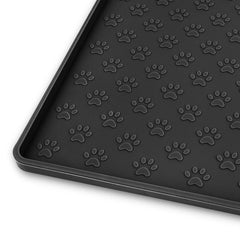 Ptlom pet placemat anti-overflow edge keeps feeding area clean.