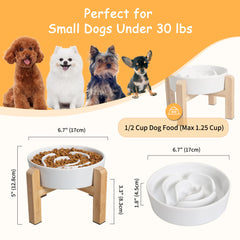 PTOBER bamboo stand raises bowl for comfortable posture during meals