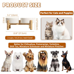 PTOBER 5-inch elevated ceramic dog bowl provides clean, dust-free meals for small pets.