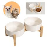 PTOBER elevated ceramic dog bowl stand with anti-slip feet for stable meals.