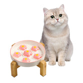 PTOBER elevated slow feeder bowl with blush pink flower design supports a calmer mealtime