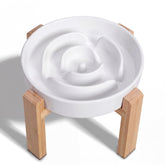 PTOBER elevated slow feeder bowl ceramic dish promotes gradual dining for better enjoyment
