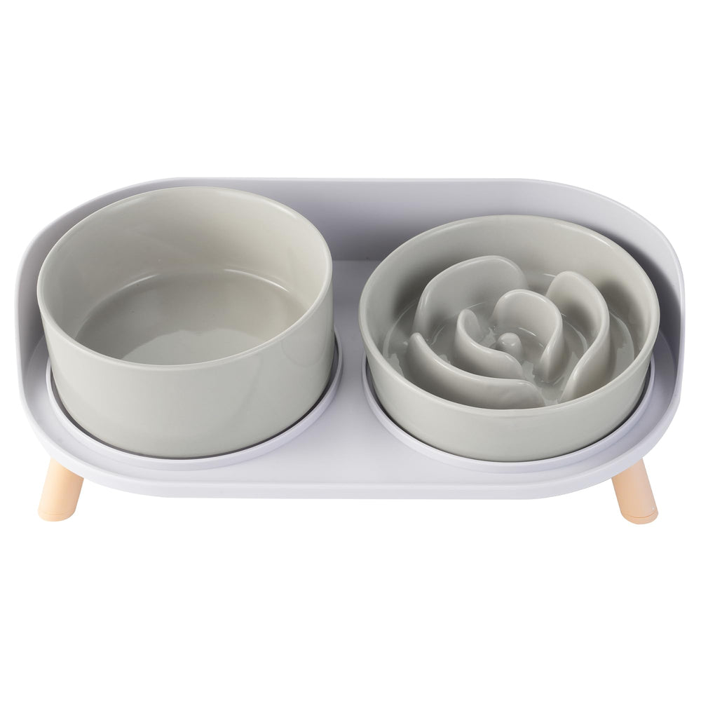 PTOBER elevated slow-feeder dog bowl for paced meals