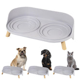 PTOBER raised dog feeder stand front view for comfortable elevated dining.