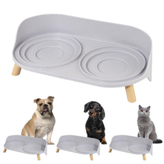 PTOBER raised dog feeder stand front view for comfortable elevated dining.