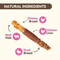 Puddonio real meat blend of chicken duck and liver on a stick