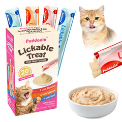 Puddonio lickable cat treats tube open for quick rewarding moments