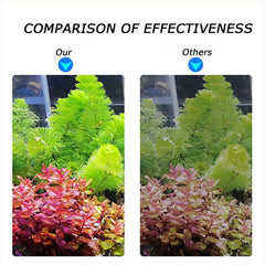 PUEUTU LED aquarium light full-spectrum enhances plant growth and color.