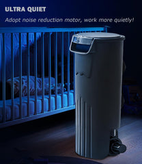 PUEUTU waterfall-style filter demonstrating ultra-quiet operation for nighttime use