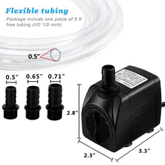 PULACO 5ft tubing setup shows easy disassembly and flexible installation for fountains