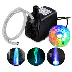 PULACO LED fountain pump front view for compact indoor water features.