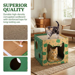 Pumtus cat house interior provides a private rest and play area.