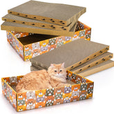 Pumtus set of two cat scratching boxes for indoor lounging and play.