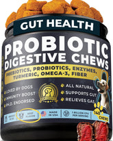 Pup Choice Probiotics dog chews bottle for daily gut balance.