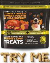 Pup Choice Turkey Day Treats bag with single-protein turkey for training.