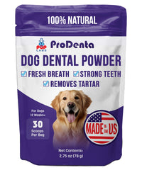 Pup Labs ProDenta powder tub close-up for daily dog dental care